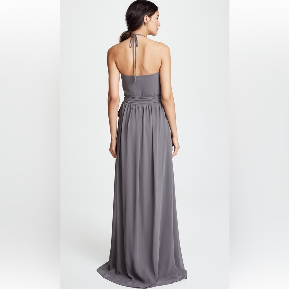 BNWT Ceremony by Joanne August Halter Wrap Chiffon Dress in Off-White size M - Picture 6 of 16